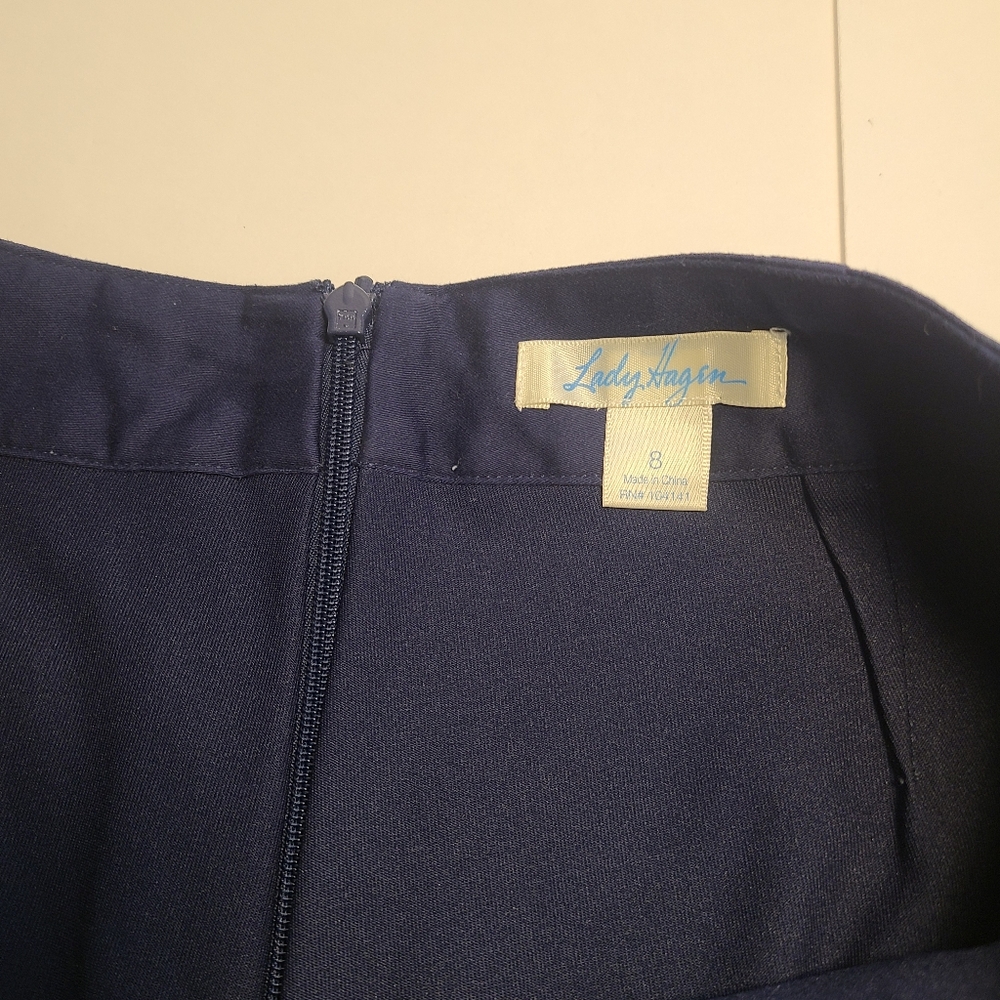 Lady Hagen Size 8 Skort Skirt Back Zip Golf Tennis Cotton Blue Pockets - Picture 6 of 9